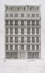 Diseño para un bloque de pisos al estilo Haussmann en la rue de la Paix, París, c.1860