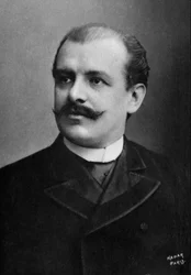 Jean de Reszke (1850-1935) , cantante polaco fotografiado por Paul Nadar entre 1885 y 1900, extraído de la colección Felix Potin, 500 celebridades contemporáneas , Cantantes de ópera y dramáticos Francia