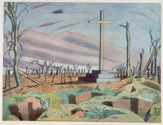 Un monumento canadiense, de Artistas británicos en el frente, continuación de El frente occidental, tercera parte, Paul Nash