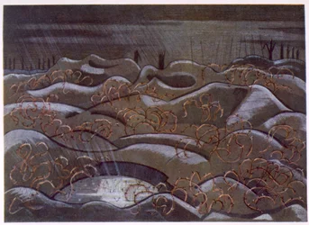 Colina 60 del corte, de Artistas británicos en el frente, continuación de El frente occidental, tercera parte, Paul Nash