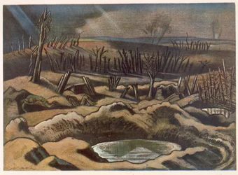 El campo en Passchendaele, Artistas británicos en el frente, continuación de El frente occidental, tercera parte, Paul Nash