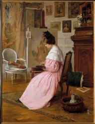 Un artista en su taller Pintura de Paul Parfonry (siglo XIX) París, Galería Garoche