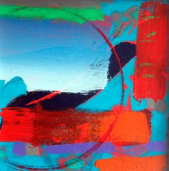 Paisaje abstracto, 2024 (acrílico sobre tabla)