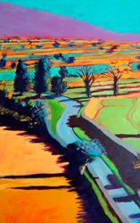 Tarde #3 (detalle), 2024 (acrílico sobre tabla)