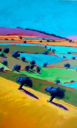 Broadway #4 (detalle), 2024 (acrílico sobre tabla)