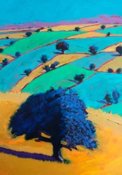 From Broadway Tower #2 (detalle), 2024 (acrílico sobre tabla)