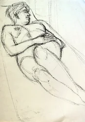 Dibujo del natural I, 2024 (conte sobre papel)