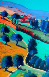 Looking West #4 (detalle), 2024 (acrílico sobre tabla)
