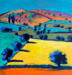 North Hill #4 (detalle), 2024 (acrílico sobre tabla)