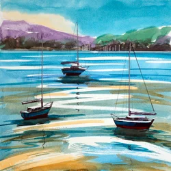 River Exe, 2024 (acuarela sobre papel)