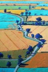 Rural Lane #4, 2022 (acrílico sobre tabla)
