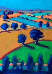 Teme Valley, 2024 (acrílico sobre tabla)