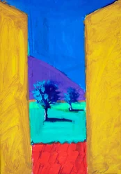 Yellow Shutters, 2024 (acrílico sobre papel)