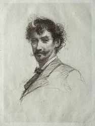 James McNeill Whistler con Mechón Blanco y Monóculo