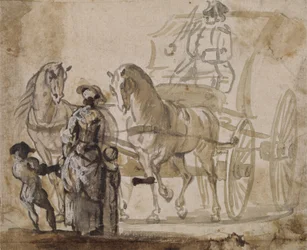 Un Carruaje y Par, con Cochero