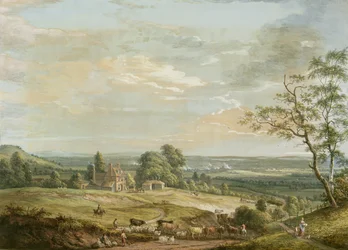 Vista Lejana de Maidstone, desde Lower Bell Inn, Boxley Hill