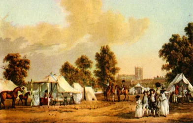Un campamento militar en el parque de St. James durante los disturbios de Gordon, 1780, c1783, 1944