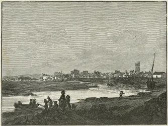 Cardiff desde el sur (grabado)