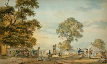 Campamento en Hyde Park durante los disturbios de Gordon, 1780