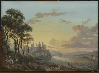 Vista del castillo de Conway, Gales
