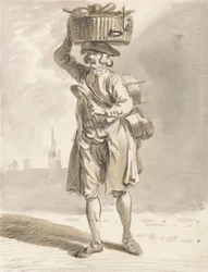 London Cries: Un hombre con una cesta (Hombre vendiendo ollas y sartenes)