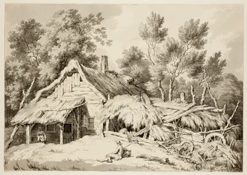 Casa de campo con tejado de paja