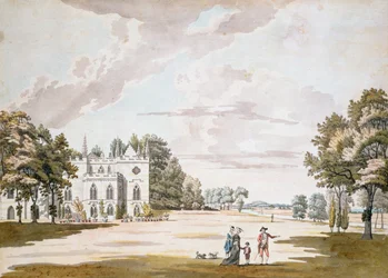 La fachada sur de Strawberry Hill, siglo XVIII