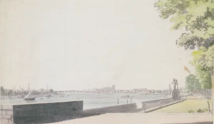 Vista desde el Jardín de Somerset House, mirando hacia el Puente de Westminster, 1756