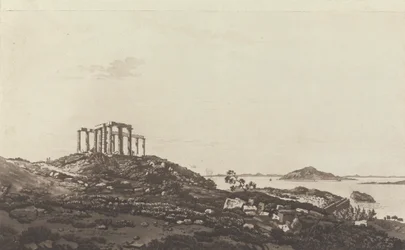 Vistas en Levante: Templo en ruinas en la colina de Suninum con vistas a las islas