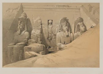 Egipto y Nubia, Volumen II: Elevación frontal del Gran Templo de Aboo Simbel, Nubia