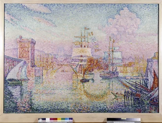 Entrada al puerto de Marsella. Pintura de Paul Signac (1895-1935)