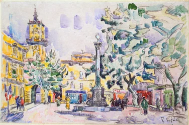 Plaza del Hotel de Ville en Aix-en-Provence, principios del siglo XX