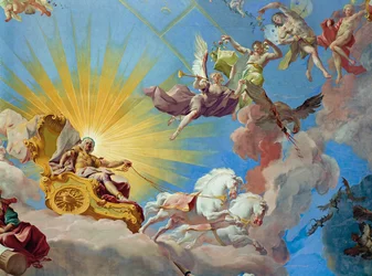 Fresco del techo Apoteosis del emperador Carlos VI sobre la Escalera del Emperador