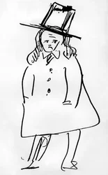 Retrato del poeta francés Charles Baudelaire (dibujo)