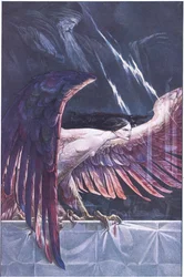 Ariel como arpía, ilustración de La Tempestad, 1908