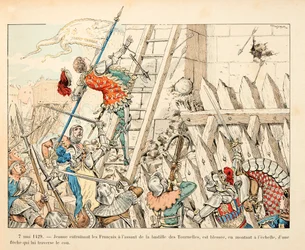 Ilustración tomada del libro “Juana de Arco” de Theodore Cahu e ilustrada por Paul De Semant (1855-1915): 7 de mayo