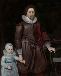 William, Lord Cavendish, luego segundo conde de Devonshire (1591-1628), y su hijo