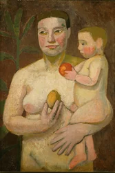 Madre e hijo (óleo sobre lienzo)