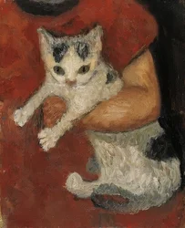 Gato en el brazo de un niño. Hacia 1903