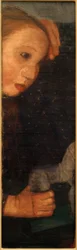 Niña con caballito de madera
