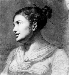 Retrato de una niña, busto, girada tres cuartos a la izquierda