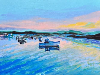 Barcos de colores, aguas tranquilas