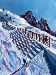 Pista de esquí de montaña en invierno