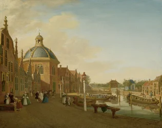 Dársena de atraque en el Canal de Barcazas de Leidschendam