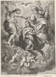 Kroning van María Coronación de la Divina Virgen (título sobre objeto)
