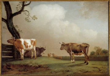 El prado Un rebaño de vacas en un prado