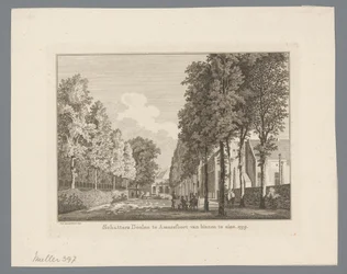 Vista del Doelen en Amersfoort Shooters Doelen en Amersfoort para ser visto desde el interior. 1759 (título sobre objeto)