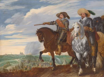 Federico Enrique y Ernesto Casimiro de Nassau-Dietz en el sitio de 