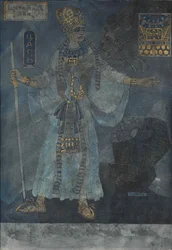 El rey de Egipto. Diseño de vestuario para la ópera Aida de Giuseppe Verdi, c. 1900