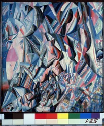 Triunfo sobre la eternidad. Pintura de Pavel Nikolayevich Filonov (1883-1941), óleo sobre madera